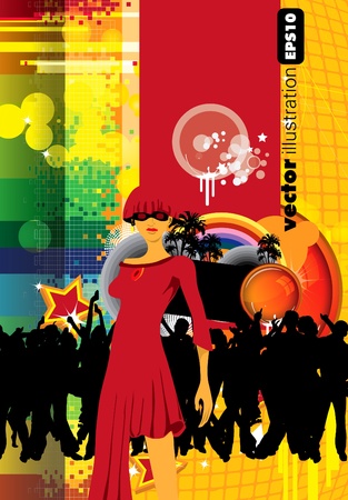 Abstract rainbow music background のイラスト素材