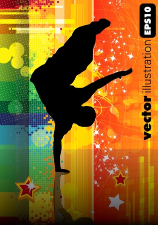 illustration of breakdancer. のイラスト素材