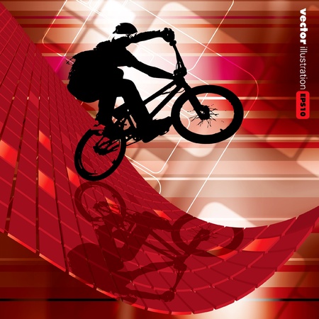 Vector of BMX cyclistのイラスト素材