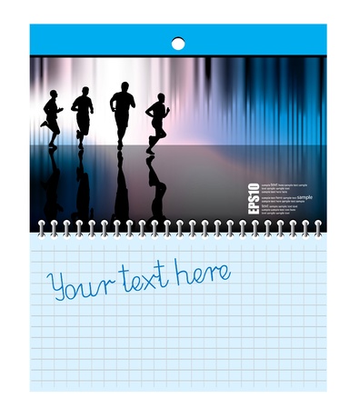 Spiral notebook with illustrationのイラスト素材