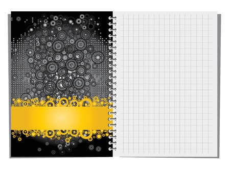 Spiral notebook with abstract illustrationのイラスト素材