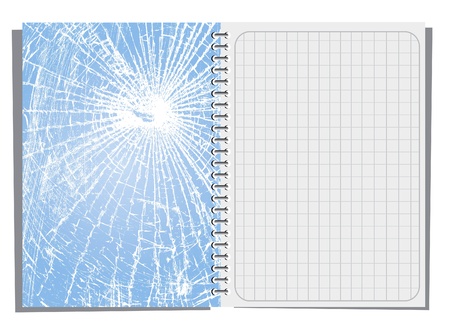 Spiral notebook with abstract illustration のイラスト素材