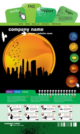 Web site design template, vector.のイラスト素材