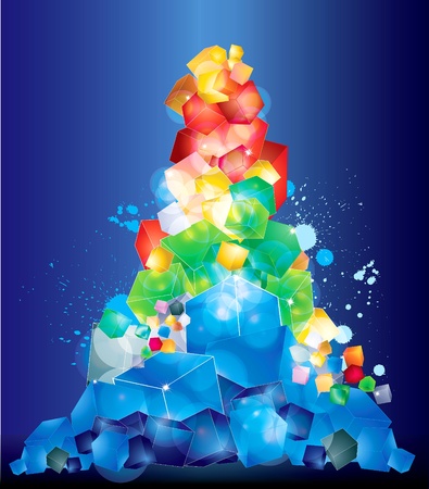 Colorful 3d bright abstract background - vector illustrationのイラスト素材