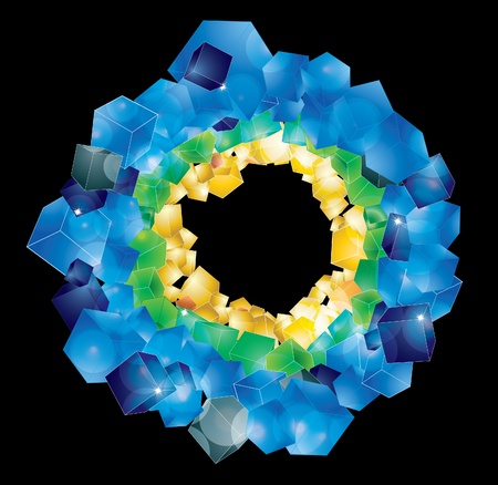 Colorful 3d bright abstract background - vector illustrationのイラスト素材