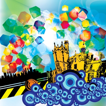 City backgroundのイラスト素材