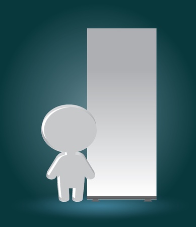 Businessman with empty roll upのイラスト素材