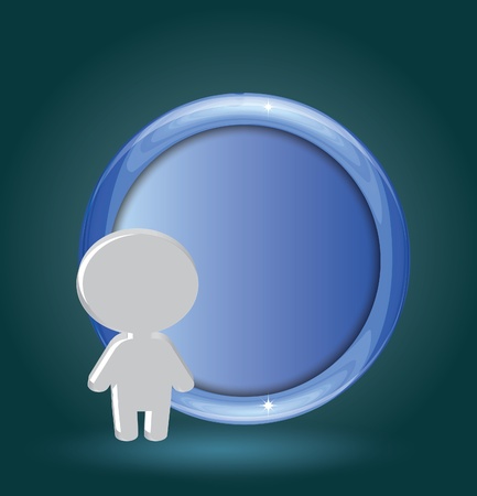 3d man with empty buttonのイラスト素材