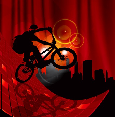 vector image of BMX cyclistのイラスト素材