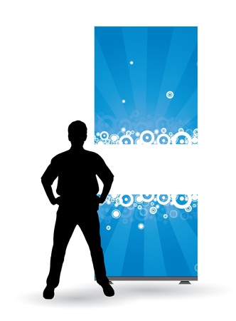 Businessman with roll upのイラスト素材