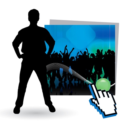 Silhouette of a party crowdのイラスト素材