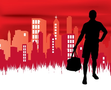 Tourist Travelers Menのイラスト素材