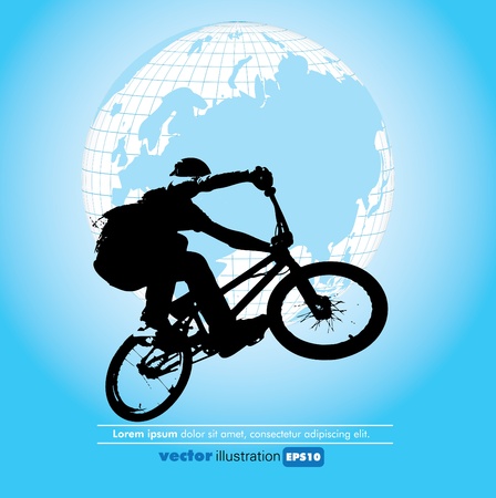 Vector illustration of a bikerのイラスト素材