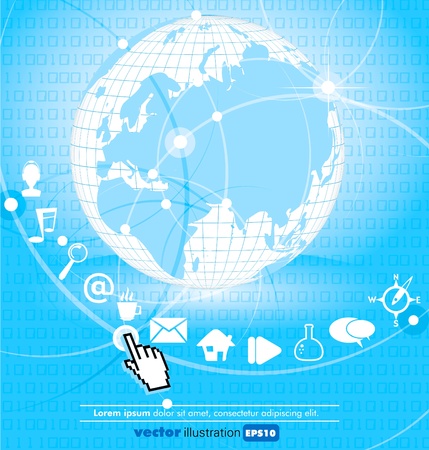 Earth with communication links around のイラスト素材