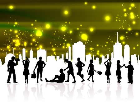 City and peopleのイラスト素材