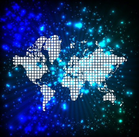 Dark blue background with world map のイラスト素材