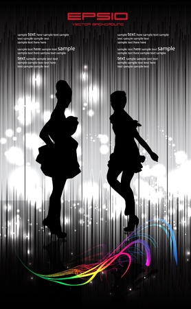 Disco women illustrationのイラスト素材