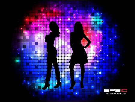 Disco women illustrationのイラスト素材