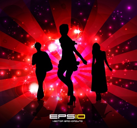 Silhouette of woman with abstract background のイラスト素材