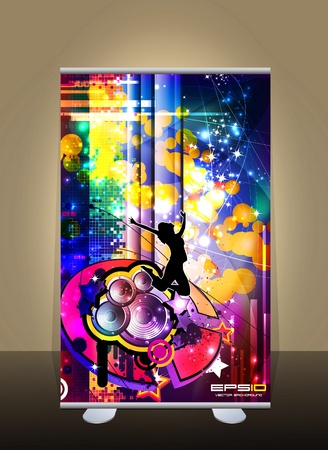 Roll-up with music event subject のイラスト素材