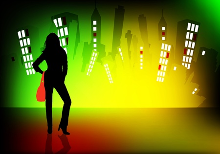 Woman's fashion and shoppingのイラスト素材