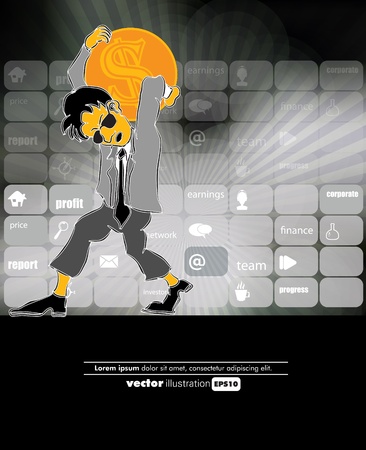 Business Cartoon Backgroundのイラスト素材