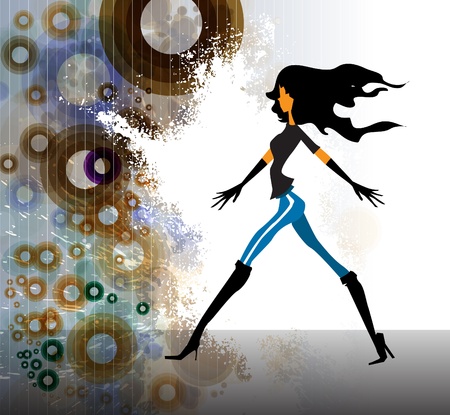 Beautiful woman silhouetteのイラスト素材