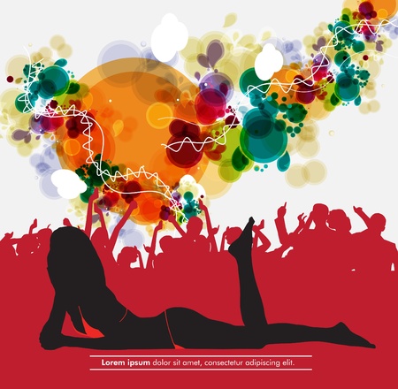 Crowd of party people - event backgroundのイラスト素材