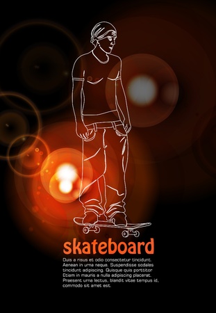 Skateboarding backgroundのイラスト素材