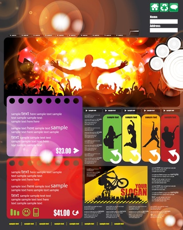 Web site layout with music event subject のイラスト素材