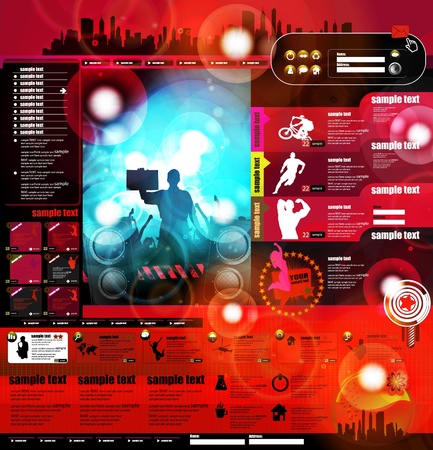 Music Website Template Design のイラスト素材