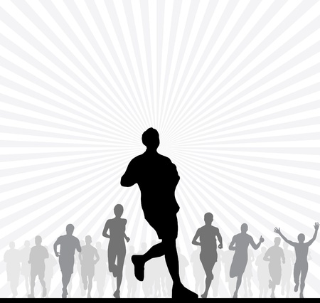 Running peopleのイラスト素材