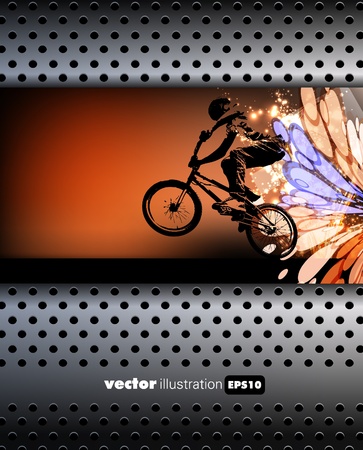 Vector of BMX cyclist のイラスト素材