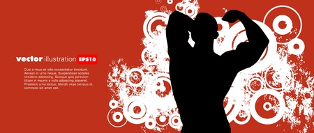 Vector illustration of muscle man のイラスト素材