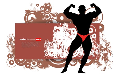 Vector illustration of muscle man のイラスト素材