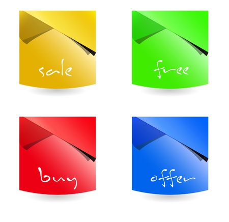 Colorful web labelsのイラスト素材