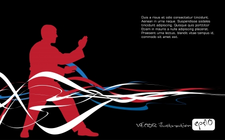 illustration of Martial silhouettes のイラスト素材