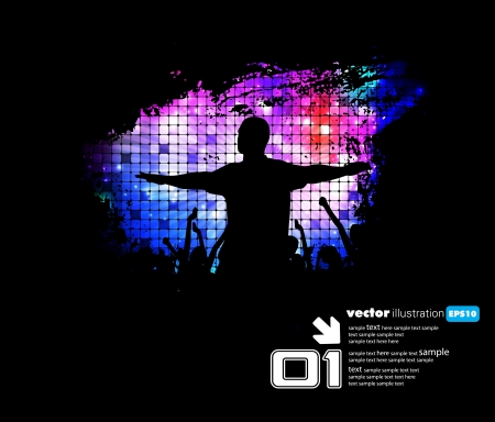 Dancing people  Music illustrationのイラスト素材