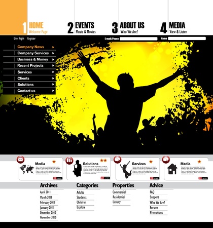 Web Site Page Templateのイラスト素材