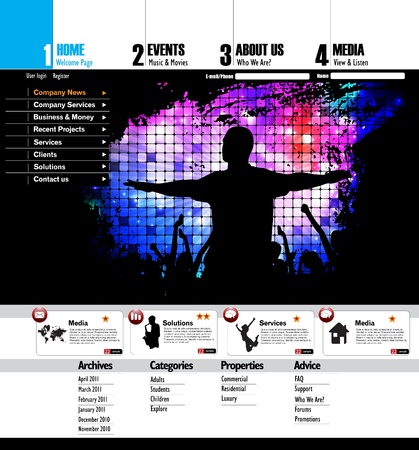 Web Site Page Templateのイラスト素材