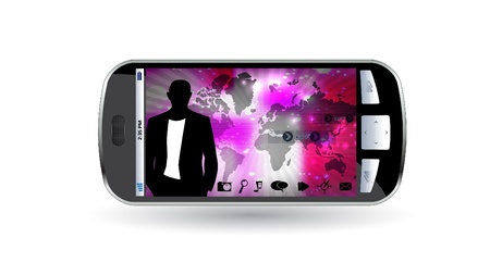 Smart phone with business application のイラスト素材