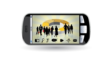 Smart phone with business application のイラスト素材