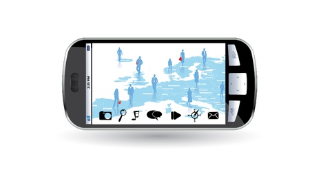 Smart phone with business application のイラスト素材