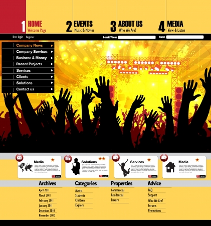 Web site design templateのイラスト素材