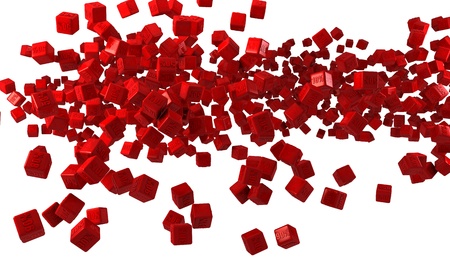 Red cubes with percent