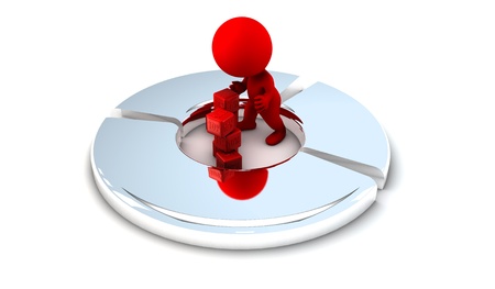 3d people with a financial chartの写真素材