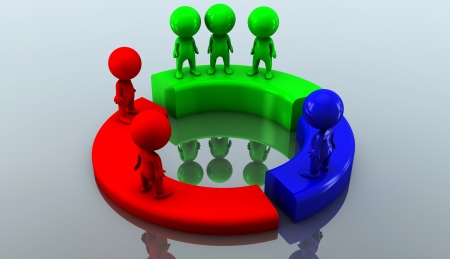3d person with financial chart