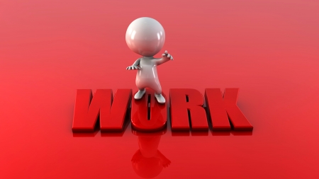 3d man with word workの写真素材