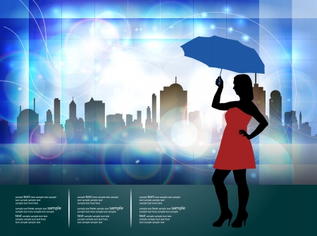 Woman with umbrella のイラスト素材