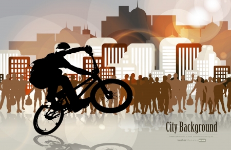 Vector of BMX cyclistのイラスト素材